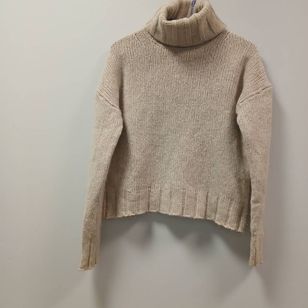 Nili lotan womens small yak wool turtleneck sweater beige oatmeal boxy